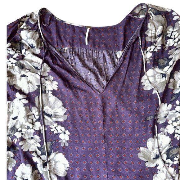 Free People purple floral sunset boulevard romper - Picture 7 of 10